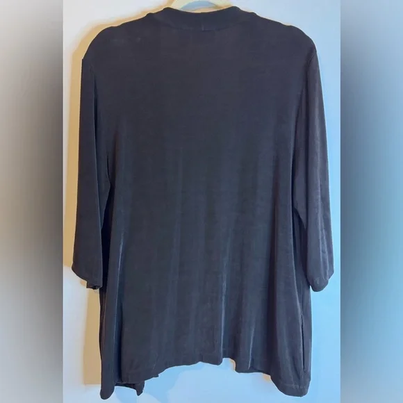 Chico’s Travelers Women’s Black Open Front Cardigan Size XL/Chico’s Size 3 - Picture 2 of 3